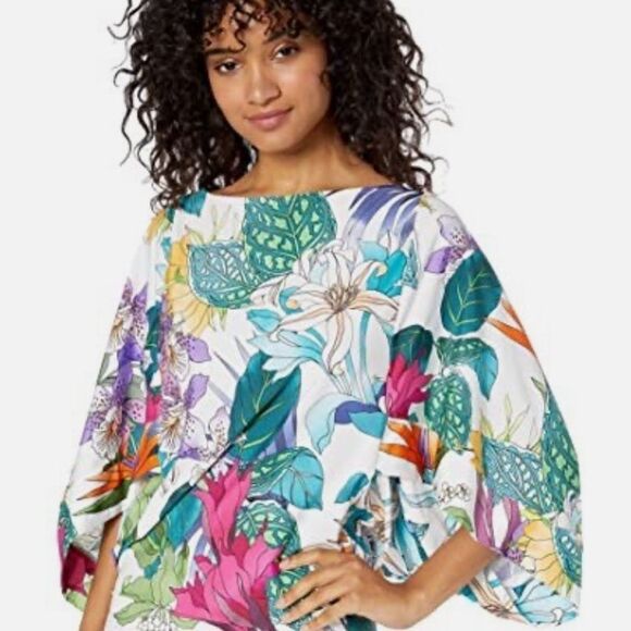 Trina Turk Amazonia Floral Multicolor Women's top sz small - Picture 1 of 13